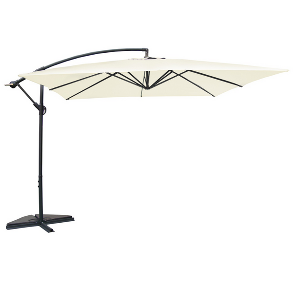 Parasol déporté carré 3x3m écru DAVAGNA