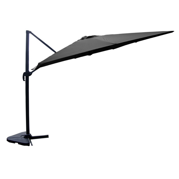 Parasol déporté et rotatif 3 x 3m gris RAFAELA