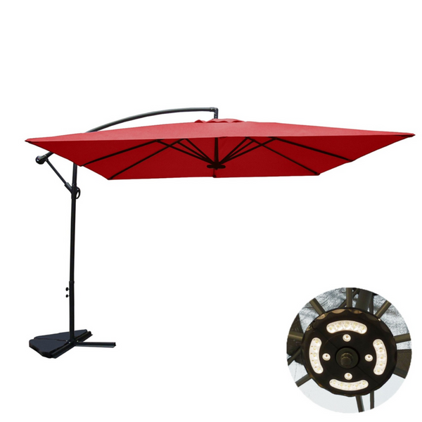 Parasol LED déporté carré 3x3m terracotta DAVAGNA