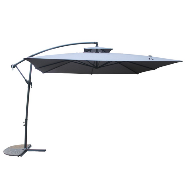 Parasol déporté carré gris 3x3 m CORTO