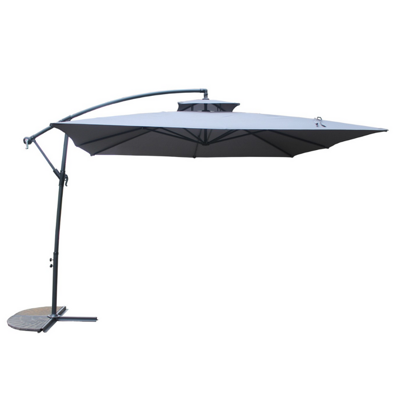 Parasol déporté carré gris 3x3 m CORTO