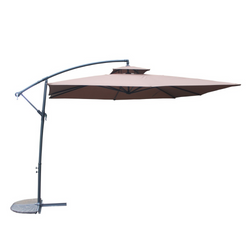 Parasol déporté rond chocolat CORTO