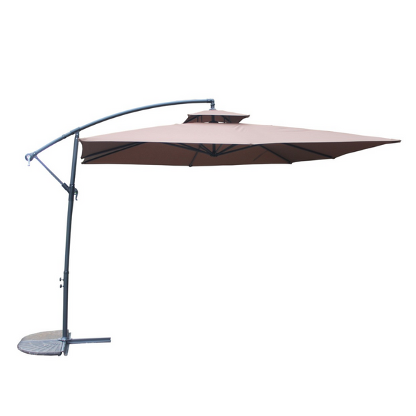 Parasol déporté rond chocolat CORTO