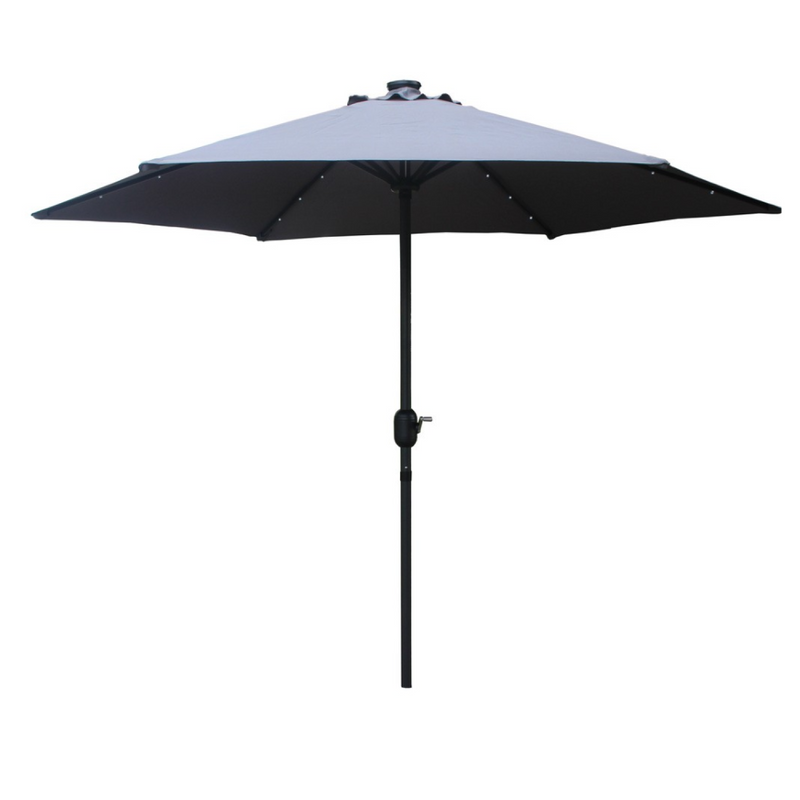 Parasol droit rond led Ø 2,7 m gris FEIRO
