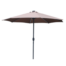 Parasol droit rond led Ø 3 m chocolat ITALORA