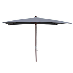 Parasol en bois rectangulaire toile grise PARMA