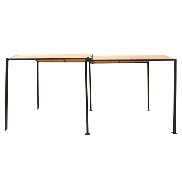 Pergola coulissante extensible et carport 9m² jusqu'à 16m² gris et beige