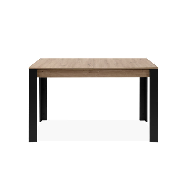 MINOS - Table extensible 4 à 6 personnes chêne et noir 150x80x75