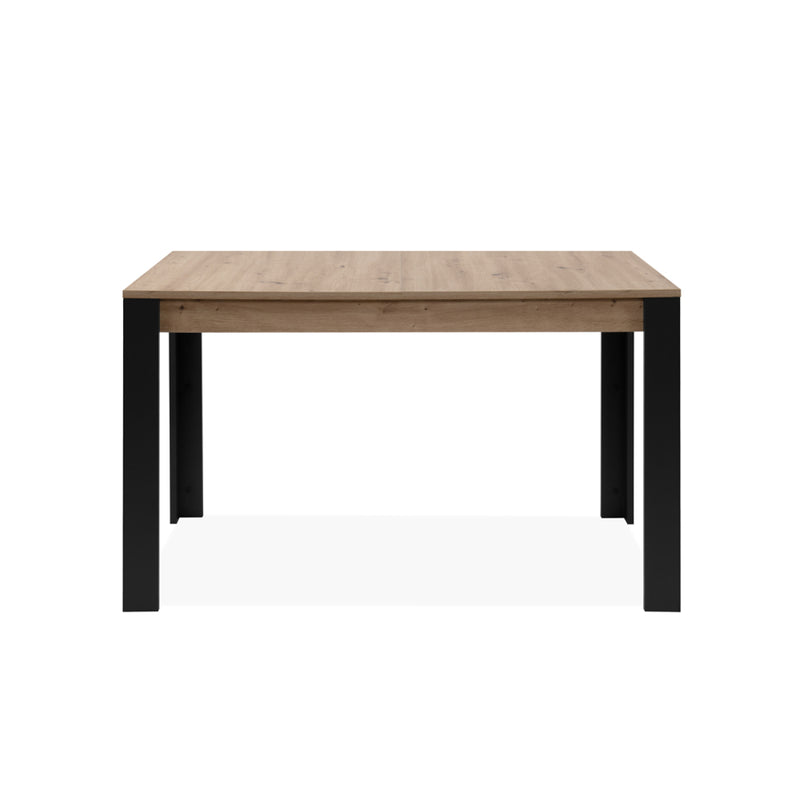 MINOS - Table extensible 4 à 6 personnes chêne et noir 150x80x75