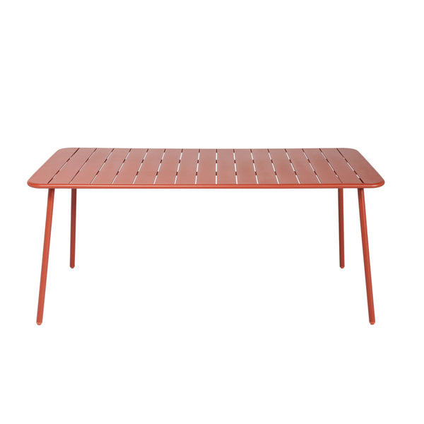 EVORA Table salon de jardin repas 6 places 160x70cm terracotta