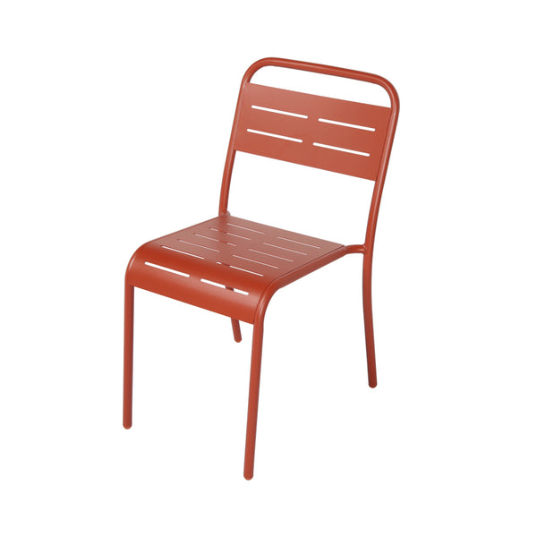EVORA Lot de 4 chaises salon de jardin repas terracotta