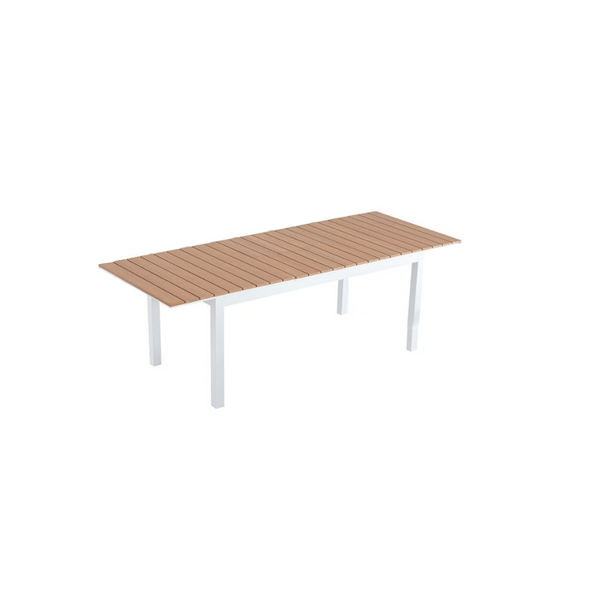 ELIANE Table extensible de jardin 8 places en aluminium et bois