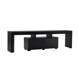 DOME Meuble TV avec placards bois noir 180cm