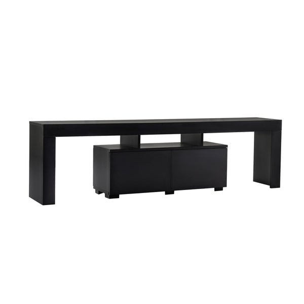 DOME Meuble TV avec placards bois noir 180cm