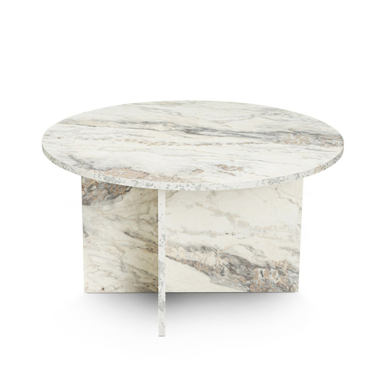 ASHA Table basse ronde effet marbre freesia 80x80cm