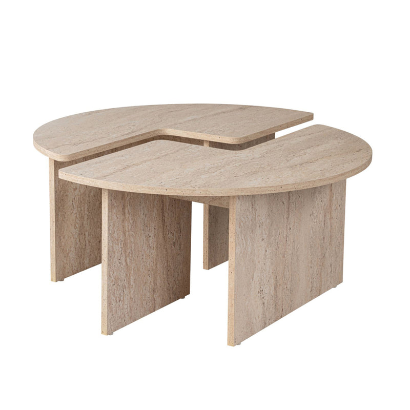 ELIAS Table basse ronde duo pin atlantique 90cm
