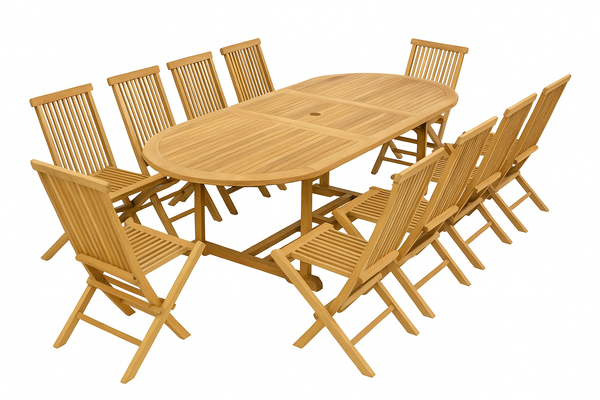 Table ovale + 10 chaises ADAGNA