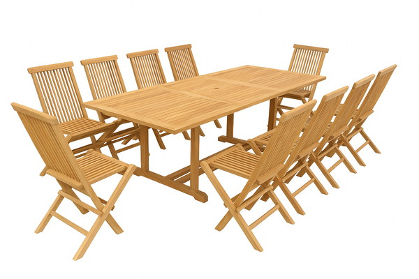 Table rectangulaire + 10 chaises ADAGNA