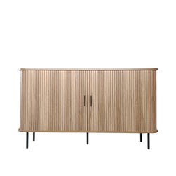 Buffet en bois cannelé à portes coulissantes 140cm AMINA