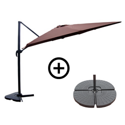 NAVIA Ensemble parasol  terracotta et 4 dalles à lester