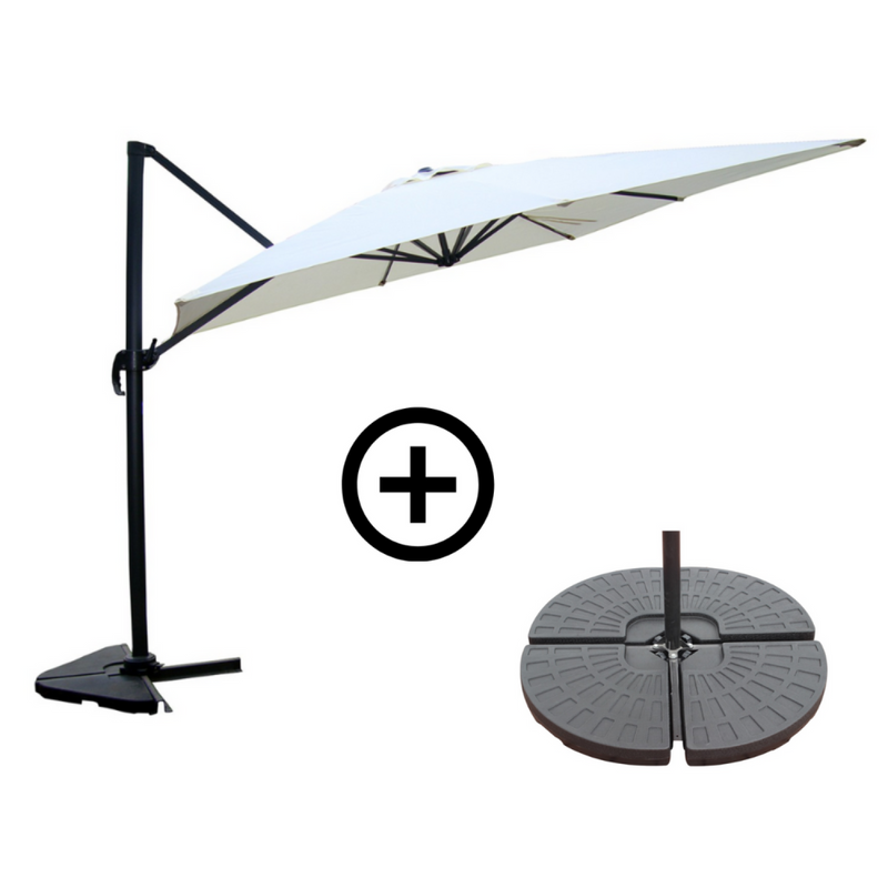 RAFAELA Ensemble parasol  écru et 4 dalles à lester