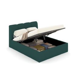 MOORE Lit nuage coffre 160x200cm velours vert