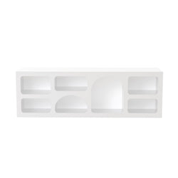 FERRY Buffet bas 7 niches design organique blanc 160x50cm
