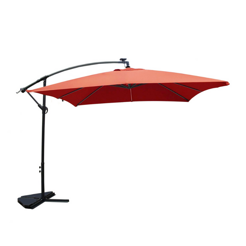 Parasol Néon LED déporté 3x3m terracotta DAVAGNA