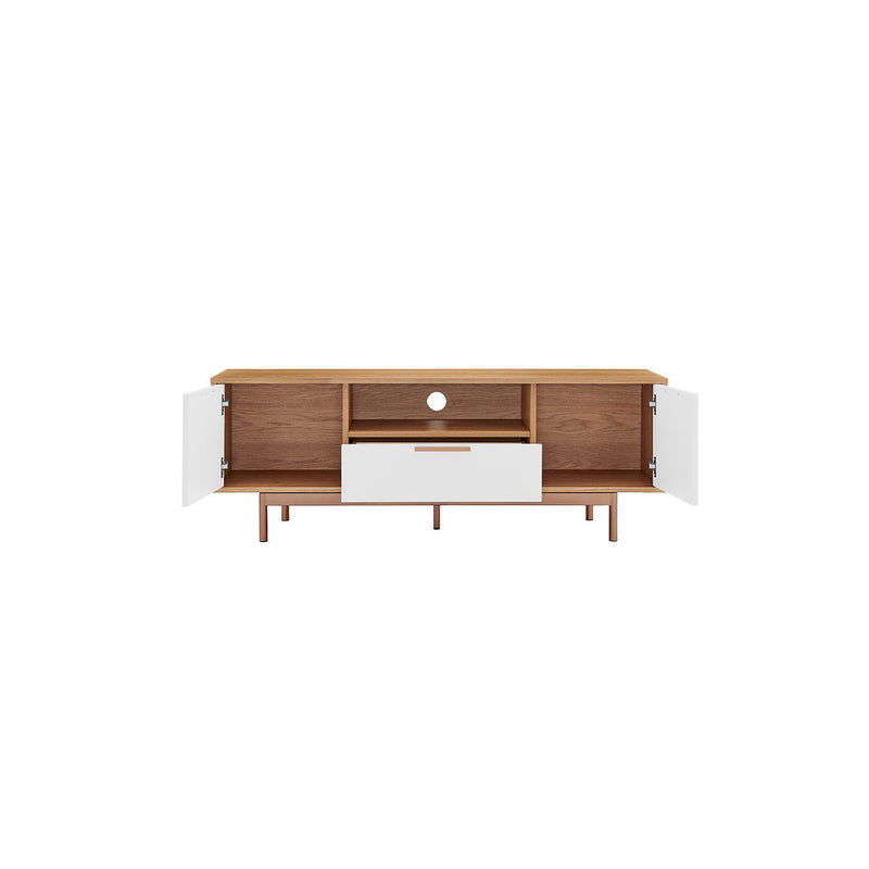 Meuble TV scandinave en bois blanc TIFANY