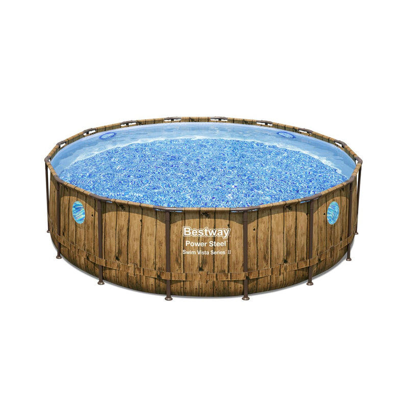 Piscine hors sol effet rotin brun 4,88 x 1,22 m KAILA