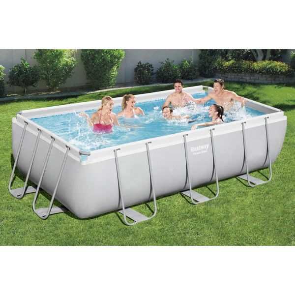 LUNAIRE - Kit piscine rectangulaire hors sol 4,04 x 2,01 x 1 m