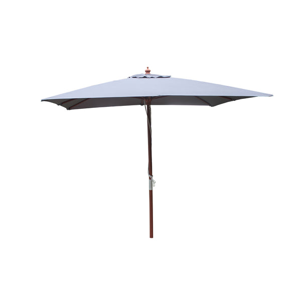 Parasol en bois carré toile grise PISO