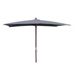 Parasol en bois rectangulaire toile grise PARMA