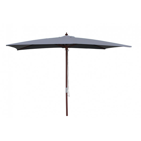 PIZZI - Parasol en bois rectangulaire 3x2m toile grise