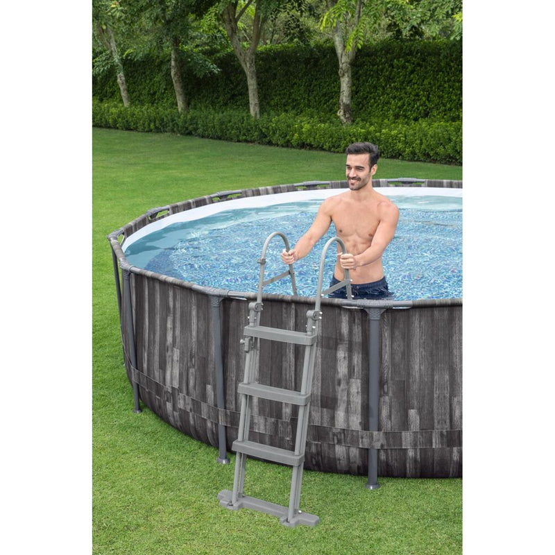 Piscine tubulaire hors sol ronde gris 3,66 x 1 m KAILA