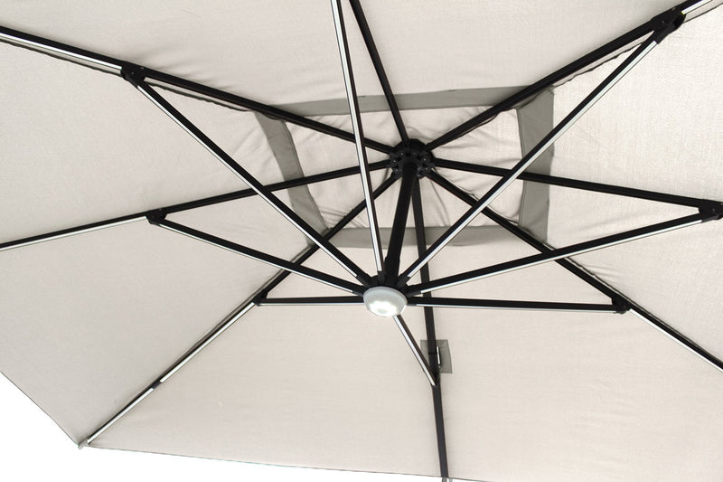 Parasol LED 3 x 4 m écru VALIANO