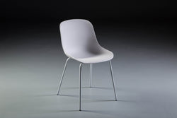 Lot de 4 chaises blanc & métal - Arvid