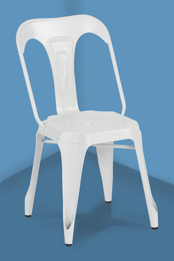 Lot de 4 chaises industrielles Blanc - Arza