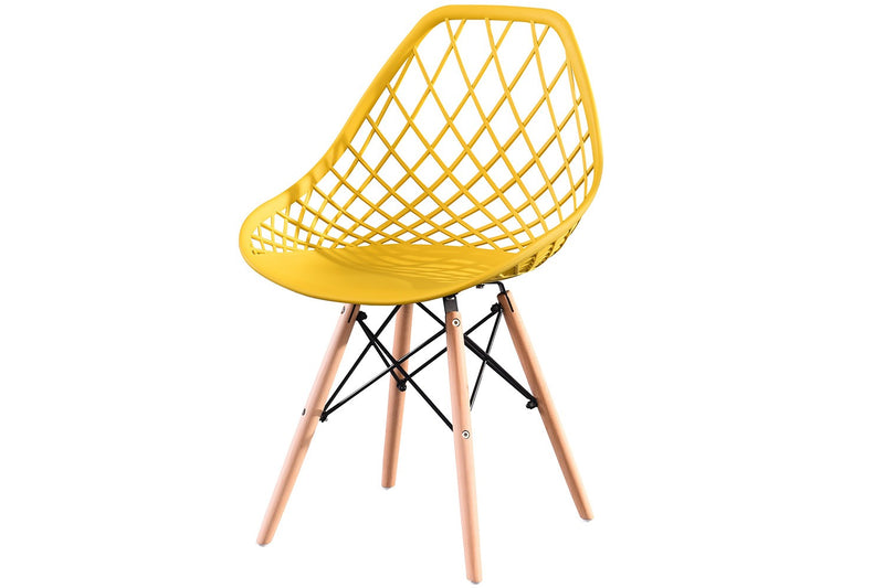 Atsila jaune - Lot de 4 chaises