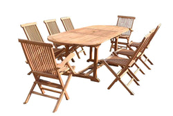 Adagna 8 - Table ovale 6 chaises et 2 fauteuil