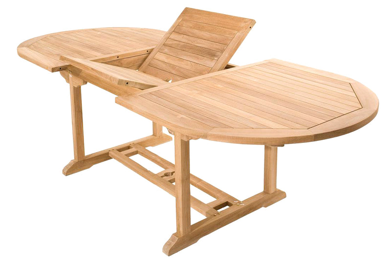 Table de jardin ovale et 8 chaises en teck ADAGNA