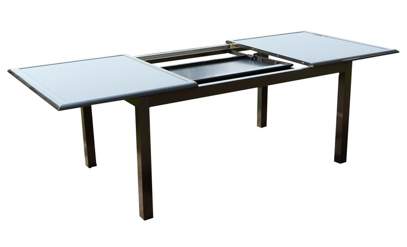 Table de jardin et 12 chaises en aluminium gris BAFFADI