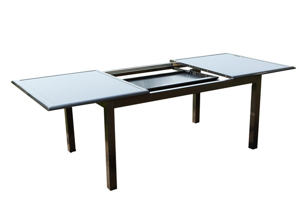 Table de jardin et 12 chaises en aluminium gris BAFFADI