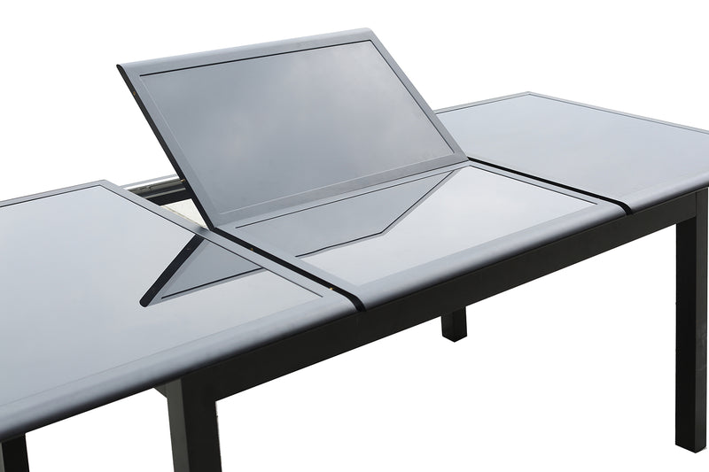 Table de jardin et 12 chaises en aluminium gris BAFFADI