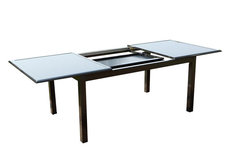 Table de jardin et 8 chaises en aluminium gris BAFFADI