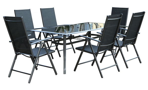 Table de jardin et 6 chaises en aluminium BARATHE