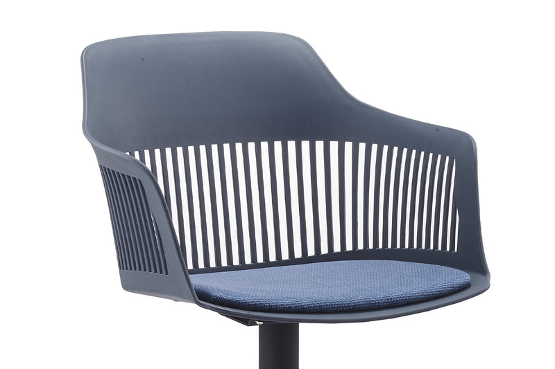 Bella - Chaise design avec accoudoirs bleu foncé