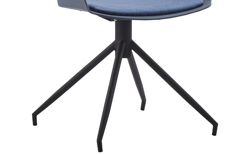 Bella - Chaise design avec accoudoirs bleu foncé