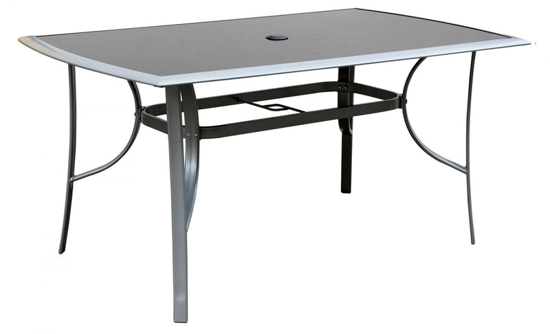 Table de jardin et 6 chaises en aluminium et acier gris BOROA