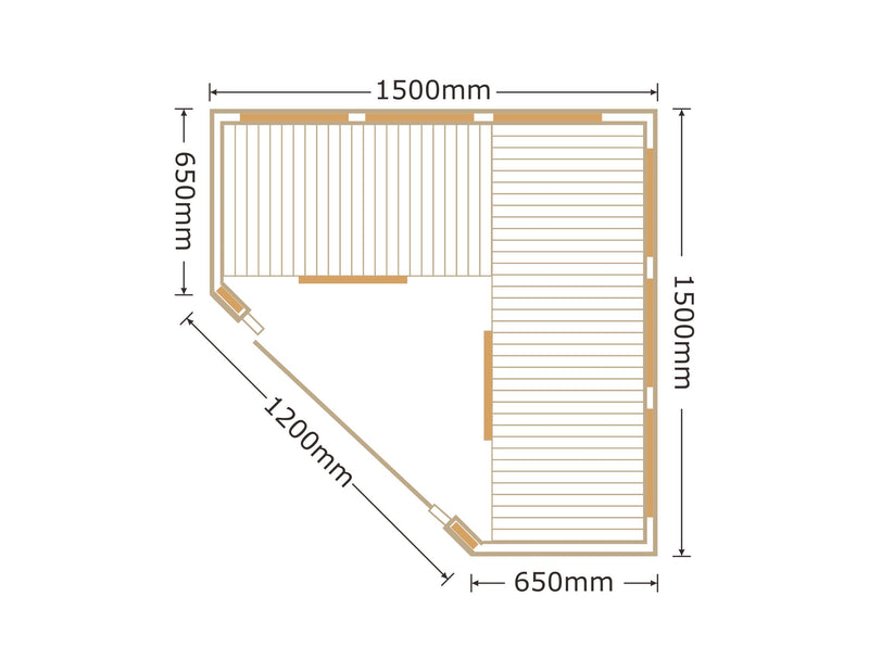 Cabine de sauna luxe infrarouge 3/4 places ABATE